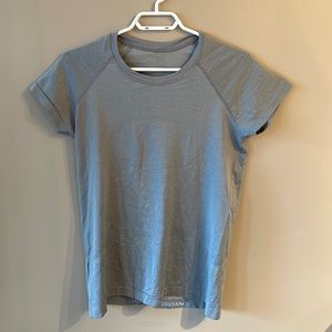lululemon athletica Light Blue Short Sleeve Athletic Tee
